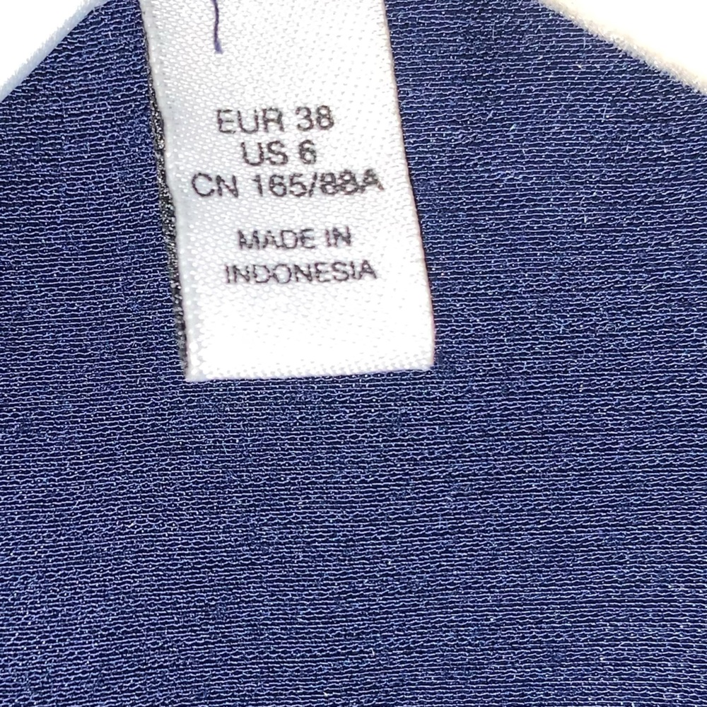 & Other Stories Navy Paris Atelier Label Wrap Dress Size 6 - Picture 8 of 10